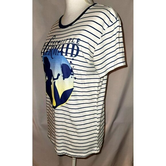 Disney Little Mermaid Striped Tee - Size M - Picture 3 of 7